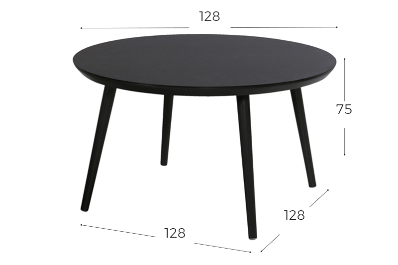 rijm baseren Aanzetten Sophie Studio HPL tafel Ø 128 Carbon Black - Lukkes Outdoor