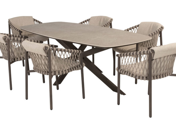 Allora dining stoel + Prado Keramische tafel
